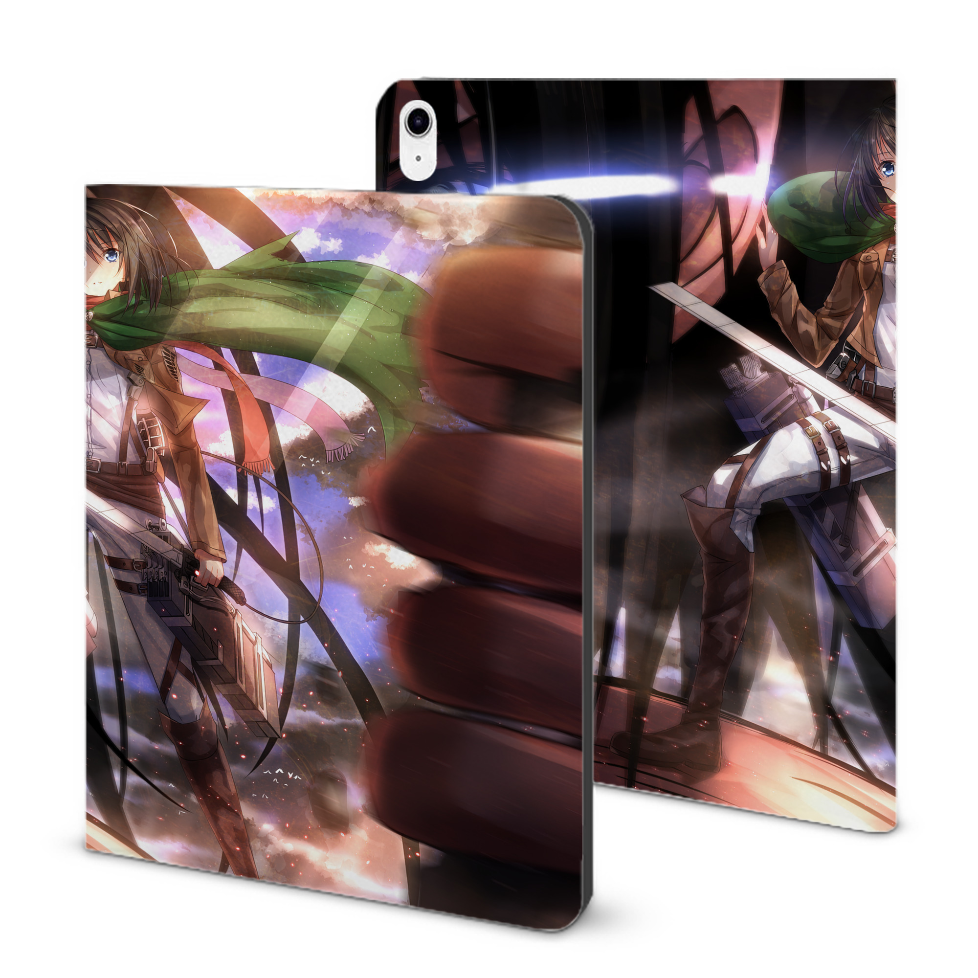 （画像用） 進撃の巨人 Attack on Titan IPad ケース ブック型 PUレザー TPU 耐衝撃 軽量 薄型 ペン収納なし 全面保護 IPad 各モデル対応